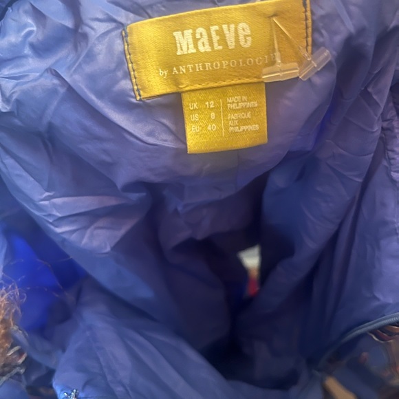 Maeve by Anthropologie ruffled blue plaid US size 8 skirt - Picture 4 of 5